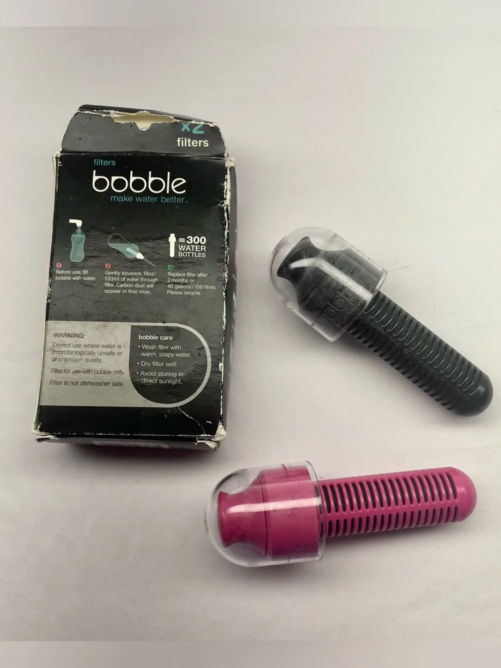 BNIB Bobble Water Filters Sticks - Replacement Two-Pack